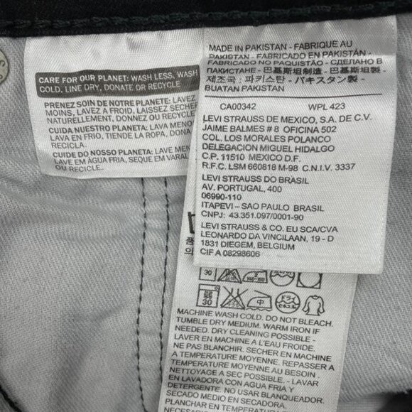 Levi's 514 Men's Straight Leg Black Denim Jeans Mid-Rise Classic Fit 38x32 - Picture 13 of 15